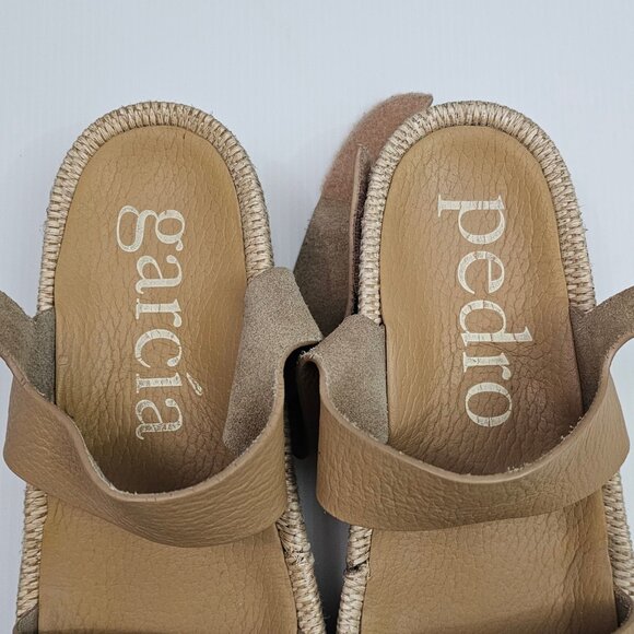 Pedro Garcia Lacey Flatform Sandal Women EU 41 Tan Beige Leather Raffia Platform - Picture 7 of 16